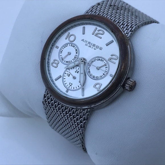 Akribos XXIV Accessories - Akribos XXIV Ladies Watch Silver Tone Mesh Metal B